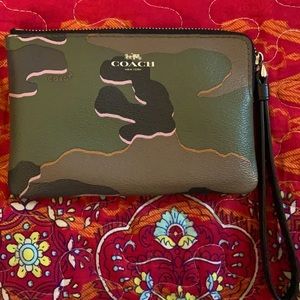 Coach camo wristlet